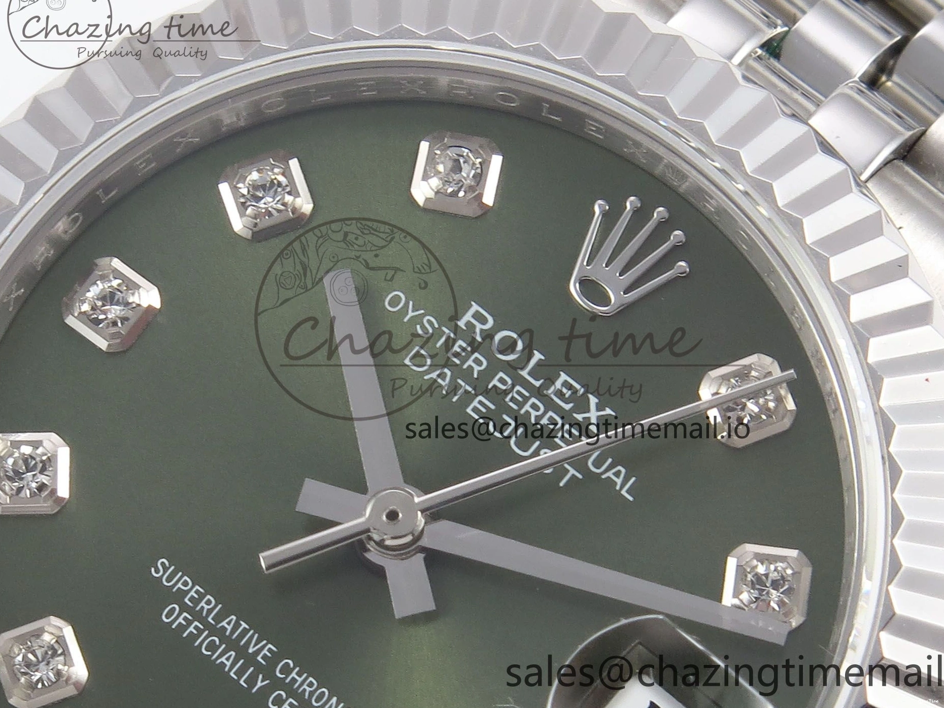 MiroTime 0428 Durable DateJust 31 278274 SS GMF 1:1 Best Edition 904L Steel Green Diamonds Dial on Jubilee Bracelet A 1163